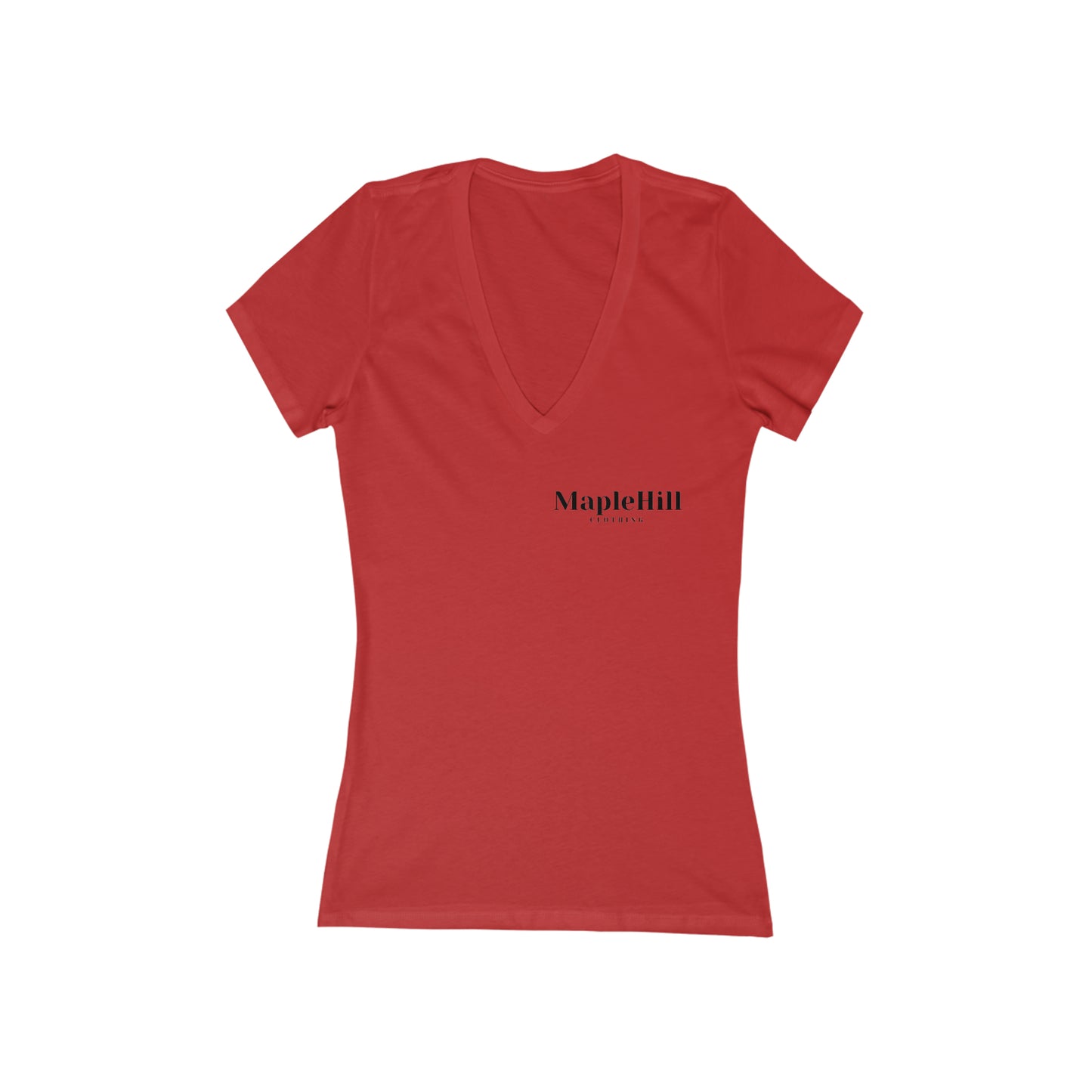 MapleHill - Women's Jersey Short Sleeve Deep V-Neck Tee